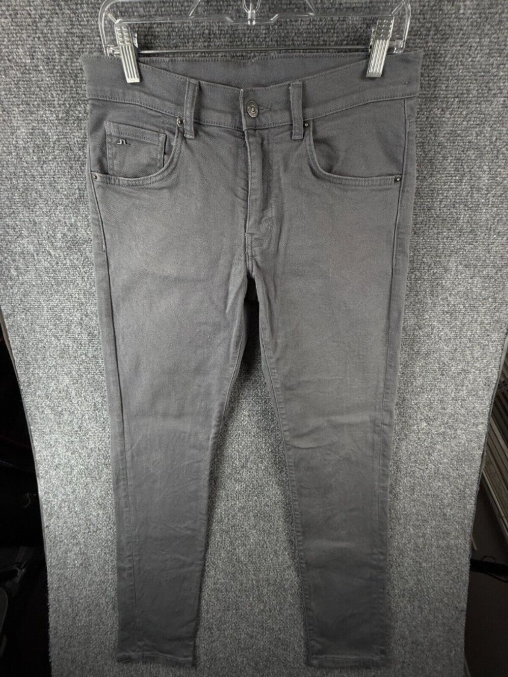 J. Lindeberg Jay Mid Rise Slim Fit Chino Pants Men Gray Blue Golf ACTL 31X31.5
